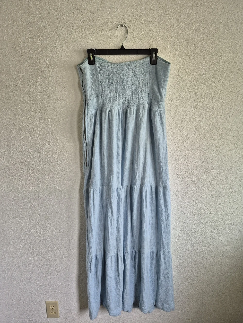 Amuse Society Light Blue Tie Front Sleeveless Tiered Maxi Dress Womens Size XL - Picture 5 of 7